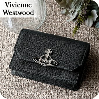 ヴィヴィアン ウエストウッド カードケース コンパクト レディース ブランド Vivienne Westwood SAFFIANO ロゴ 51040067 L001N N402 BLACK ビビアン