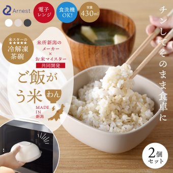 ごはん保存容器 ご飯がう米わん 2個セット 冷凍ごはん容器 日本製 電子レンジ対応 食洗機対応 スノコ構造 冷凍保存 ご飯保存 一膳 小分け まとめ炊き 冷凍ご飯 解凍 ふっくら 炊きたて風 冷凍庫整理 軽量 割れにくい ごはん容器 保存容器 キッチン用品 便利グッズ 新生活 一人暮らし プレゼント ギフト