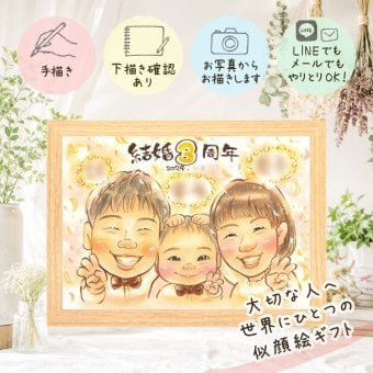 結婚記念日 プレゼント 似顔絵 ギフト 名入れ 手描き 贈り物 結婚記念日 お祝い 記念日 金婚式 結婚10周年 周年記念 結婚30周年 お母さん 夫婦 お父さん 両親 家族 修正無料 下書き確認 名入れ かわいい 似てる 一生もの 実績多数 感謝 記念 思い出 結婚記念日 初任給 闘病中の方への励まし 結婚祝い メモリアルギフト 百寿祝い 快気祝い キレイ