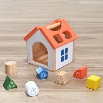 【10/6発売】積み木 ミッフィー パズルハウス | 1歳半 知育玩具 おもちゃ 子供 男の子 女の子 木のおもちゃ ミッフィー ブルーナ 出産祝い 木製玩具 知育玩具 女の子 男の子 キッズ 幼児 子ども 木製 NICHIGAN ニチガン