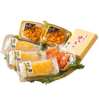[小川うに]うにほたて醤油入・やまや明太子・数の子詰合せ (4937-50) [お中元][お歳暮] ※送料無料(北海道・沖縄・離島への配送不可)