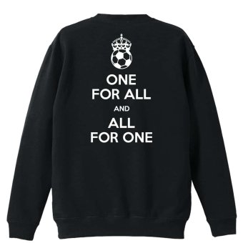 サッカー トレーナー スウェット メンズ レディース ジュニア 裏パイル 練習着 おもしろ 名入れ おしゃれ 文字入れ無料 綿100% キッズ 大きいサイズ 「ONE FOR ALL AND ALL FOR ONE サッカー」 アートワークスコウベ 【送料無料】