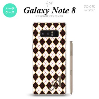 【SC01K】【スマホケース/スマホカバー】【ギャラクシー ノート8】SC01K スマホケース Galaxy Note8 ケース ギャラクシー ノート8 イニシャル アーガイル 黒×赤 nk-sc01k-1401ini【メール便送料無料】