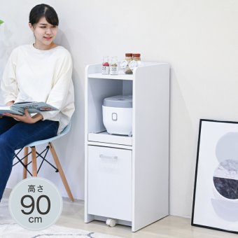 レンジ台 キッチン収納 トースターラック 約 幅 35 高さ 90 隙間収納スリムラックミニ キャスター付き ワゴン ロータイプ ：