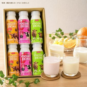 メーカー直送 牧家 3種の飲むヨーグルト6本セット 26-6020-39 贈答品 自宅用 プレゼント 人気  お誕生日 牧家独自の製法により発酵でとろりとした味わいに仕上げた3種の飲むヨーグルトセット。酸味を抑えた優しい飲み口が特徴です お中元 お歳暮 北海道産