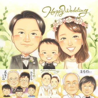 結婚式の記念に、贈り物にぴったりの似顔絵です。修正無料・下書き確認付き。安心してご注文いただけます。 結婚祝い 似顔絵 プレゼント 手描き 名入れ 贈り物 ギフト 結婚式 ウェディング ブライダル 記念 婚礼 新婦 カップル 両親 新郎 修正無料 名入れ 下書き確認 似てる 親孝行 そっくり 喜ばれる 結婚式 思い出 一生もの ウェディング 色紙 闘病中の方への励まし 記念日 オーダーメイド