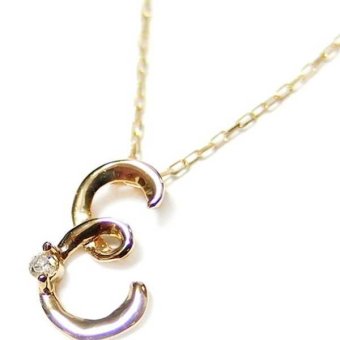 イニシャル ネックレス K18 ゴールド ダイヤモンド 0.01ct 一粒ダイヤ 18金 レディース ペンダント アルファベット E シンプル 華奢 ジュエリー アクセサリー ギフト プレゼント 誕生日 記念日