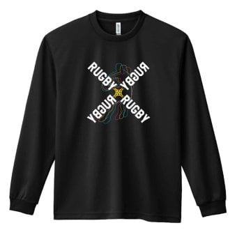 ラグビー ロンT 長袖 Tシャツ メンズ 練習着 レディース ジュニア ウェア ドライ おもしろ tシャツ 名入れ おしゃれ キッズ 文字入れ無料 「ネオンスタイルのクロスRUGBY」 アートワークスコウベ 【送料無料】