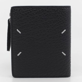 メゾン マルジェラ　Maison Margiela　二つ折り財布　SA1UI0023 P4455 T8103　ブラック　グレインレザー　4ステッチ フリップフラップ ウォレット　コンパクト財布　ミニウォレット