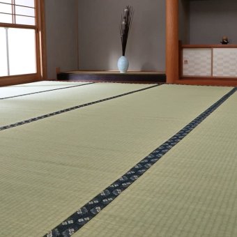 夏ラグ 夏用カーペット 純国産 い草 上敷き カーペット 糸引織 『梅花』 江戸間6畳(約261×352cm）