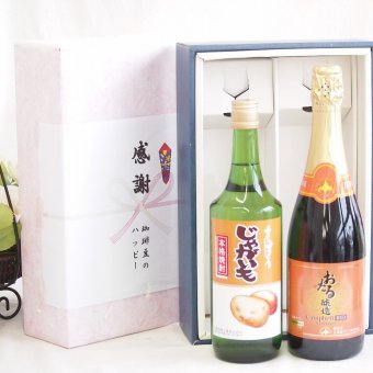 実りの秋の贈り物北海道特産 感謝の贈り物ボックス2本セット(札幌酒精さっぽろ じゃがいもAic25度(北海道) おたるキャンベルアーリスパークリングレッドやや甘口(北海道)) 720ml×2本