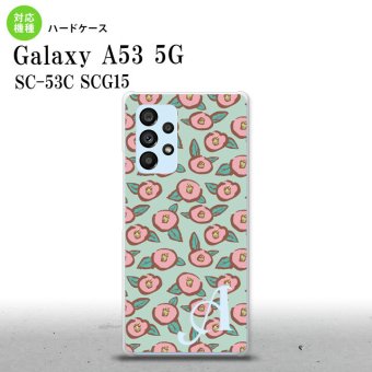 SC-53C SCG015 Galaxy A53 5G スマホケース 背面ケース ハードケース つばき 緑 +アルファベット メンズ レディース nk-a53-1702i