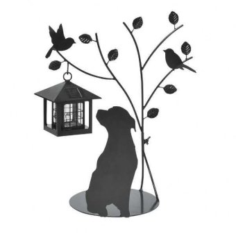 シルエットソーラー ライト Tree＆Dog 庭 ガーデンライト 屋外 防雨 おしゃれ 玄関 エントランス ソーラーライト LED ガーデニング オブジェ 置物 飾り 太陽光発電 北欧風 セトクラフト