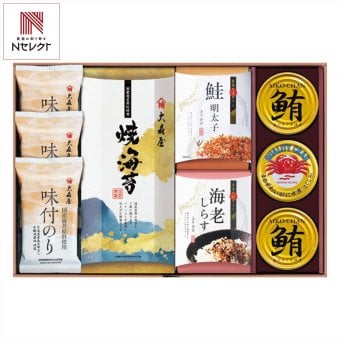 大森屋 海の幸 詰め合わせ ギフトセット 6種入 味付のり 焼海苔 ふりかけ ご飯のお供 鮪油漬 かに 缶詰