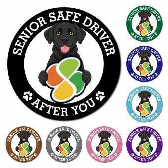 カーサイン 高齢者マーク SENIOR SAFE DRIVER ラブラドール マグネット 強力 直径13cm 肉球 日本製 車 ステッカー