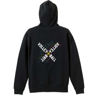 バレーボール パーカー プルオーバー メンズ レディース ジュニア 練習着 裏パイル おもしろ 名入れ スウェット おしゃれ キッズ 大きいサイズ 文字入れ無料 「ネオンスタイルのクロスVOLLEYBALL」 アートワークスコウベ 【送料無料】