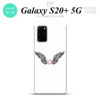 SC-52A SCG02 Galaxy S20+ 5G スマホケース ハードケース 黒翼 ハート 白 ピンク メンズ レディース nk-s20p-469