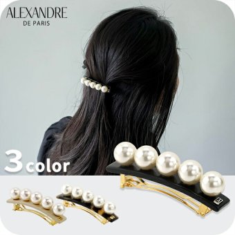 アレクサンドル ドゥ パリ バレッタ レディース ブランド ALEXANDRE DE PARIS ペルル 人工真珠 AA6-16919 ヘアアクセサリー 選べるモデル