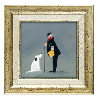 ジェニファー ヴェルニー ＝ フランクス ノット ベギング JV-04508 アートフレーム アート 絵画 犬 紳士 ドッグ 人物画 イギリス