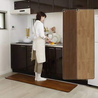 ホットキッチンマット 椙山紡織 45×180cm ホットマット パーソナルマット 電気マット 暖房マット ホットカーペット 足元暖房 長方形 暖房器具 SB-KM180 ナチュラルブラウン ダークブラウン