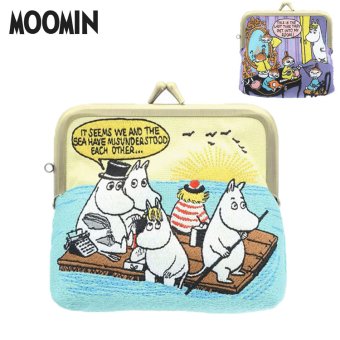 ムーミン ミニがま口 ポーチ 畳刺繍 海 部屋 S2341042 定形外 送料無料 小物入れ ミニポーチ 財布  がま口 コインケース カードケース ポケットティッシュ収納 コンパクト  Mini Metal clip type