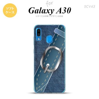 SCV43 Galaxy A30 SCV43 スマホケース ソフト カバー ベルト 青 nk-scv43-tp328