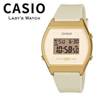 箱なし カシオ 腕時計 レディース アイボリー ベージュ ゴールド デジタル 海外モデル 逆輸入 50m防水 ストップウォッチ タイマー LEDライト 小さめ 軽量 スポーツ 学生 仕事 誕生日 プレゼント ギフト CASIO 成人 卒業 入学