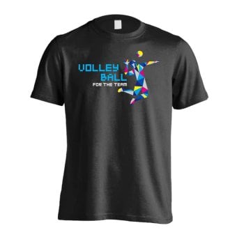 バレーボール Tシャツ 半袖 メンズ ウェア レディース 練習着 ジュニア ドライ おもしろ tシャツ 速乾 名入れ スポーツ 女子 男子 チーム おしゃれ 文字入れ 「ポリゴンシルエットのバレーボール」 アートワークスコウベ 【送料無料】