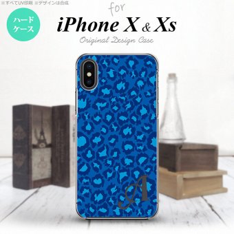 【iPhoneX】【スマホケース/スマホカバー】【アイフォンX】iPhoneX スマホケース ケース アイフォンX イニシャル ヒョウ柄 ブルー nk-ipx-896ini【メール便送料無料】