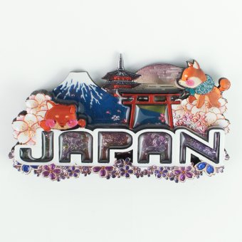 木製フレームマグネット 柴犬 ジャパン 茶 立体マグネット 3D お土産 日本 土産 souvenir JAPAN Magnets ご当地 外国人 スーベニア ジャパン