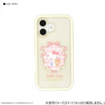 iPhone16 ケース ハローキティ プランプフレーム ハイブリッド カバー サンリオ キティちゃん キャラクター 耐衝撃 スマホケース クリア マット加工 ストラップホール付き サンリオ正規ライセンス品