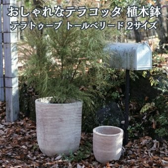 植木鉢 おしゃれ 大型 テラコッタ 素焼き モカブラウン ブラウン 茶 櫛目 KONTON コントン テラトゥープ トールベリード TS-R39X L M 15号 約12号 底穴あり 屋外 テラス 庭 玄関 ベランダ オリーブ 観葉植物 多肉植物 シンボルツリー ポットフィート 寒冷地 大型プランター