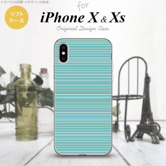 【iPhoneX】【スマホケース/スマホカバー】【アイフォンX】iPhoneX スマホケース カバー アイフォンX ボーダー ターコイズ nk-ipx-tp1285【メール便送料無料】