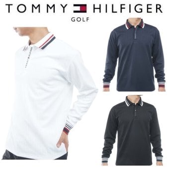 トミーヒルフィガー ゴルフ メンズ 針抜きジャガード 長袖ポロシャツ TOMMY HILFIGER THMA663 2026年秋冬モデル お誕生日祝い お祝い 記念品 お父さん 父の日 彼氏 男性 30代 40代 50代 60代  還暦祝い 敬老の日 人気プレゼント プレゼント