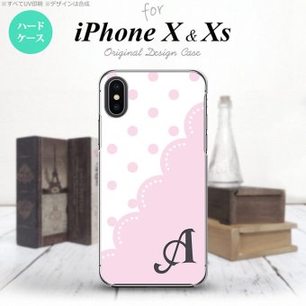 【iPhoneX】【スマホケース/スマホカバー】【アイフォンX】iPhoneX スマホケース ケース アイフォンX イニシャル ドット・レース ピンク nk-ipx-346ini【メール便送料無料】