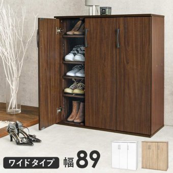収納家具 ラック シューズ 靴箱 幅89cm 奥行37cm 高さ95cm ワイド 最大28足収納可能 引出し 玄関収納 下駄箱 シューズボックス 靴入 スリム 省スペース 可動棚 通気口 スリッパ収納 木目 収納 大容量 棚 おしゃれ かわいい リビング