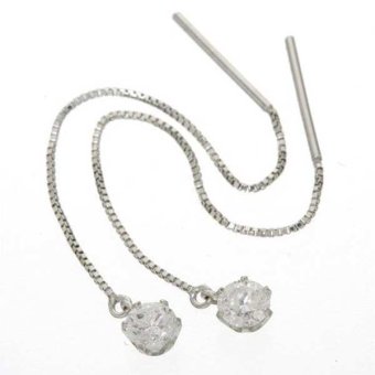ダイヤモンドピアス K18 18金 0.3ct チェーンピアス レディース ゴールド ホワイトゴールド 揺れる ロングピアス 天然石 記念日 誕生日 プレゼント ギフト