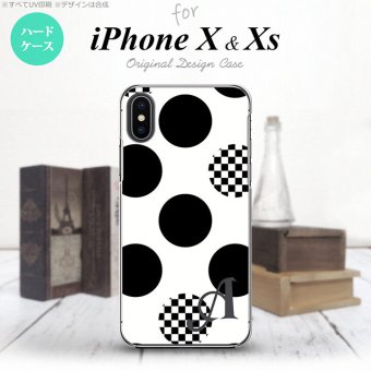 【iPhoneX】【スマホケース/スマホカバー】【アイフォンX】iPhoneX スマホケース ケース アイフォンX イニシャル 水玉A 白×黒 nk-ipx-1112ini【メール便送料無料】