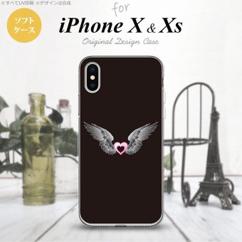 【iPhoneX】【スマホケース/スマホカバー】【アイフォンX】iPhoneX スマホケース カバー アイフォンX 翼(ハート) 黒×黒 nk-ipx-tp467【メール便送料無料】