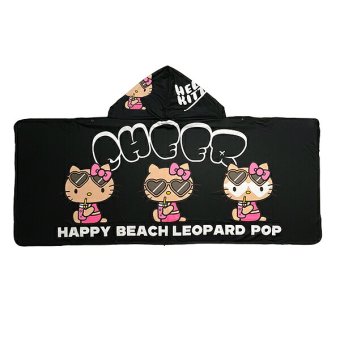 サンリオ 日焼けキティ 冷感タオルポンチョ ブラック/レオパード プール用品 Sanrio