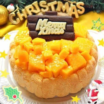 クリスマスマンゴーアイスケーキ【4～7号】 ［クリスマスケーキ クリスマスデコレーション クリスマスアイスケーキ］