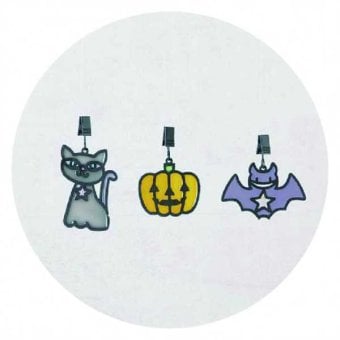 ハロウィン オーナメント クリップ 3個セット ブリエット アクリル アイアン 雑貨 インテリア おしゃれ 飾り付け デコレーション パーティー グッズ ネコ カボチャ コウモリ