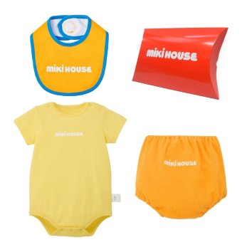 ミキハウス（mikihouse）　ロゴ　ボディシャツ・ブルマ・スタイセット　ギフトボックス付き