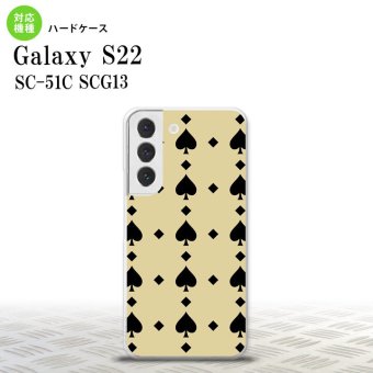SC-51C SCG13 Galaxy S22 スマホケース 背面ケース ハードケース トランプ スペード ベージュ 黒 メンズ レディース nk-s22-539