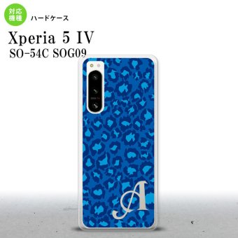 Xperia 5 IV Xperia5 IV スマホケース 背面ケース ハードケース 豹柄 B 青 +アルファベット 2022年 10月発売 nk-xp54-896i