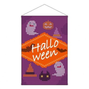 タペストリー ハロウィン 飾り 壁掛け クロスステッチ 紫 40123 おしゃれ インテリア パーティー グッズ 装飾 店舗装飾 販促 イベント 壁面装飾 秋 雑貨