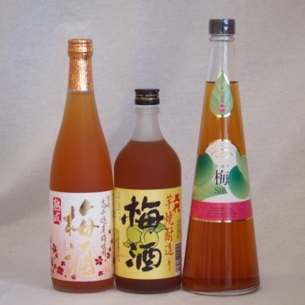 梅酒3本セット(芋焼酎仕込五代梅酒(鹿児島) 高千穂産梅使用熟成梅酒 手作り梅酒(宮崎県)) 720ml×3本