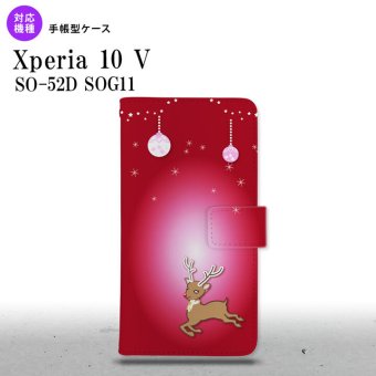 Xperia10V Xperia10V 手帳型スマホケース カバー トナカイ 赤 2023年 7月発売 nk-004s-xp105-dr645