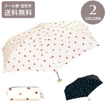 Wpc. ドローイングチェック ハート ミニ 雨傘 折りたたみ 日傘 折りたたみ傘 定形外 送料無料 傘 6808-305-002 雨傘 折り畳み傘 晴雨兼用 ハート UVカット