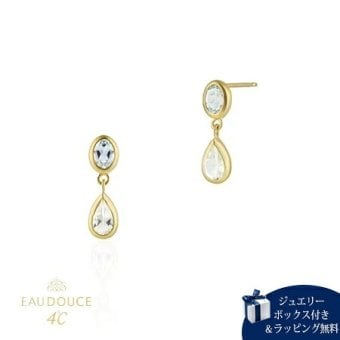 【無料ラッピング】  ヨンドシー 4℃ EAU DOUCE４℃ K10イエローゴールド ピアス ブルー トパーズ ホワイト トパーズ ブランド 正規品 新品 ギフト プレゼント 人気 おすすめ 誕生日 記念日 クリスマス 送料無料